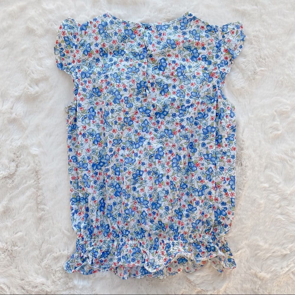 Ralph Lauren Ruffle Sleeveless Floral Top Girl’s 16 - Picture 4 of 10